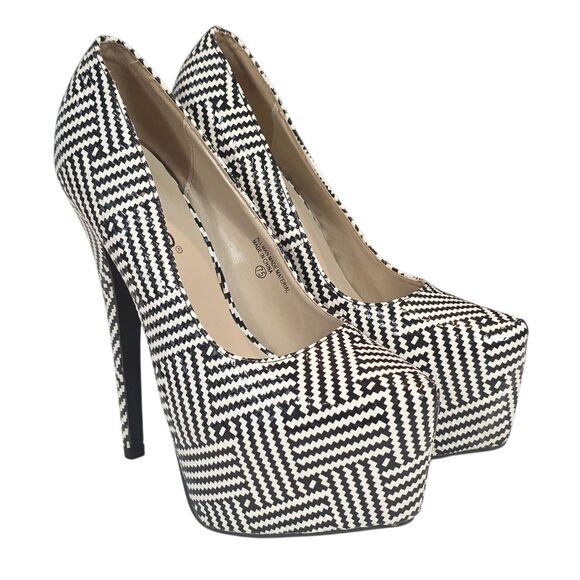 Bumper Y2K Clubwear Glam Party Statement Rave Retro Mod Womens 7.5 High Heels - Picture 1 of 13